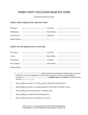 How do I check the status of my Third Party Exclusion Order or .